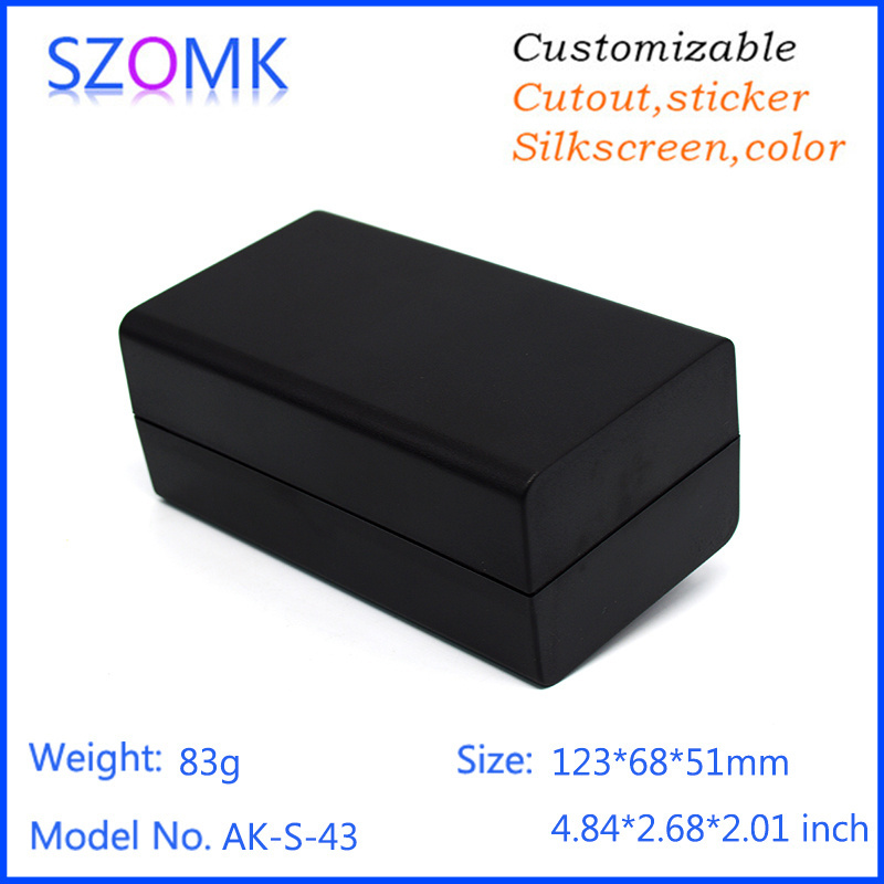 Black color plastic case for electronics project wall outlet enclosure