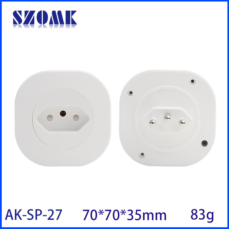 Round Small Plastic Housing Home Usb Wall Plugs Switch Socket Electric Enclosure Wifi Smart Plug Socket With Alexa And Google