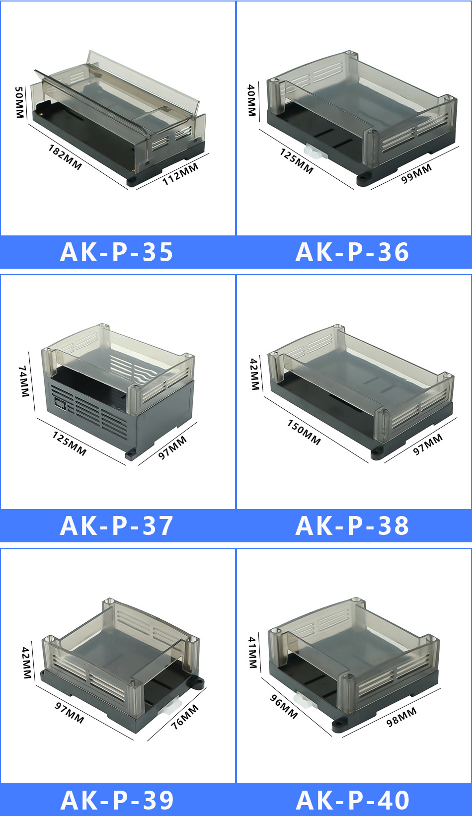 Transparent Abs Industrial Control Box Din Rail Electrical Plc Box Control Housing Panel Plc Plastic Enclosure Case Project Box