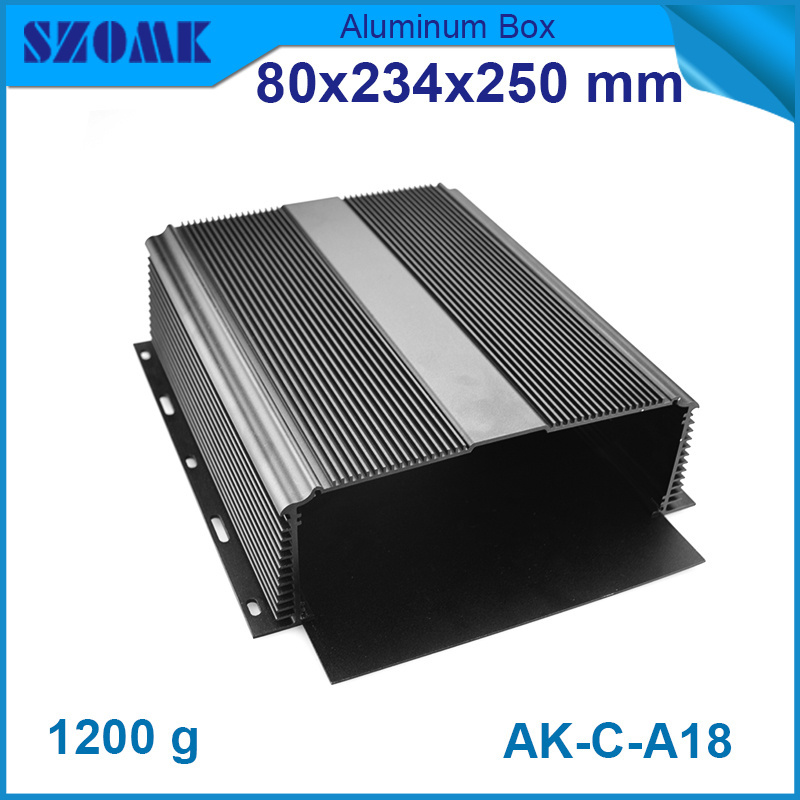 SZOMK Black Anodized Aluminum Box for Electronic Device Extruded Aluminum Case for HDD Box