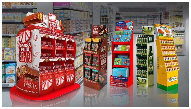 food cardboard floor display shelves Retail Corrugated Potato Chips Cardboard Display Stands custom cardboard display