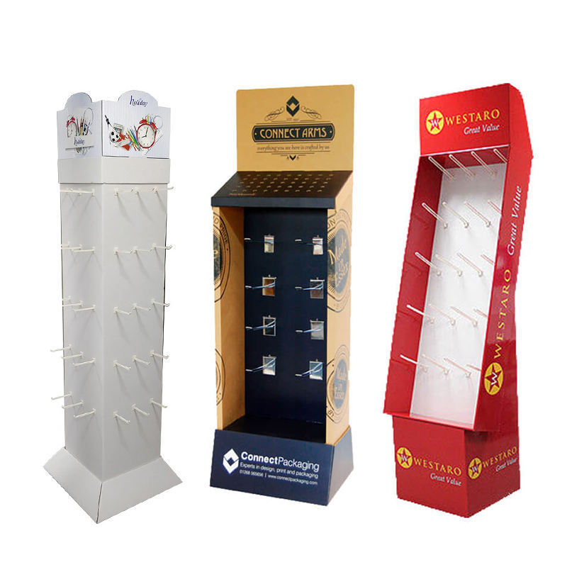 custom corrugated rack shelf snacks food pos fsdu paper rack carton display stand floor cardboard display stand