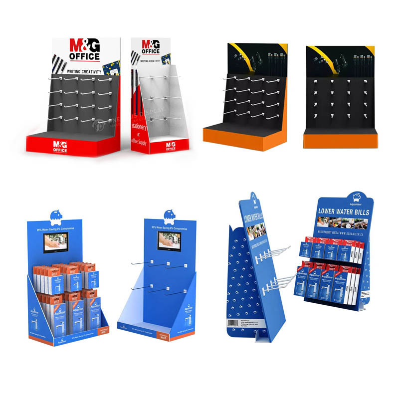 cardboard display box paper display rack Pdq Paper counter Carton table Corrugated Hooks floor cardboard display stand