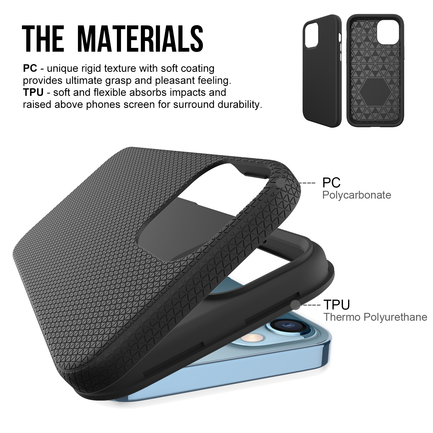 Business Anti-scratch TPU PC 2 In 1 Matte Back Cover Phonecase for iPhone 15 Plus 14 Pro Max 13 Shockproof Armor Phone Case