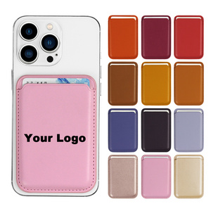 OEM Logo Removable Magnetic Leather Bags for iPhone 15 Pro Max 14 13 12 Custom Mobile Accessories PU Magnets Credit Card Wallet