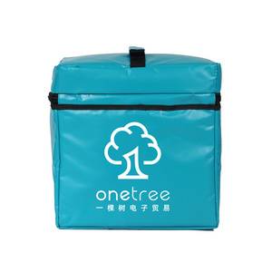 Custom outdoor Blue Grocery delivery transport motorcycle cooler tote food insulated thermal delivery bag pizza thermo bag