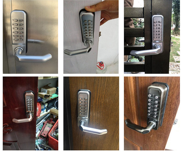 Numerical Pin Code Push Button keyless Metal Keypad IP65 Waterproof Mechanical Combination Door Lock