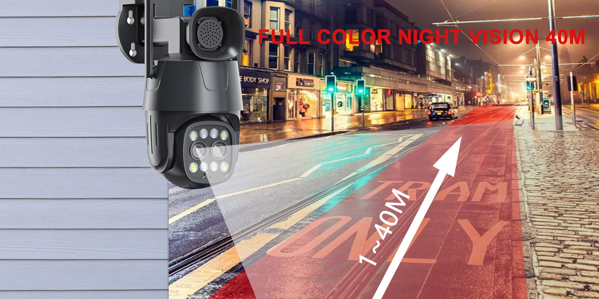 10X Zoom Dual Lens 4MP 8MP WIFI Camera With Full Color Night Vision Waterproof Alarm Speaker Outdoor Surveillance WIFI Camera