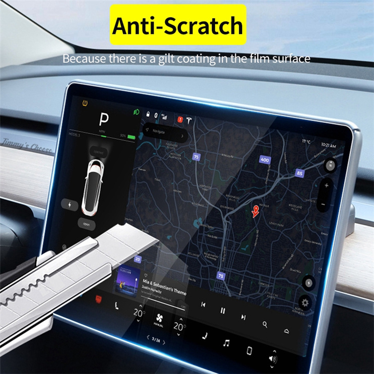 Car GPS Navigation Monitor Screen Protector for Tesla Model 3 X S Y Central Console Touch Screen Tempered Glass Protector