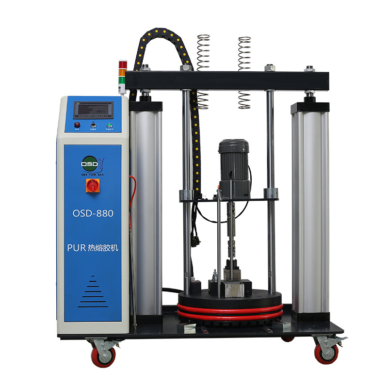 PUR hot melt glue machine is applied to spray glue on mattresses