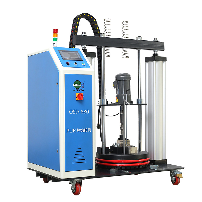 PUR hot melt glue machine is applied to spray glue on mattresses