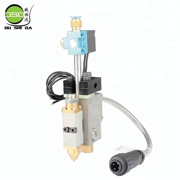 Automatic hot melt glue swirl spraying nozzle/hot melt dot/bead glue gun