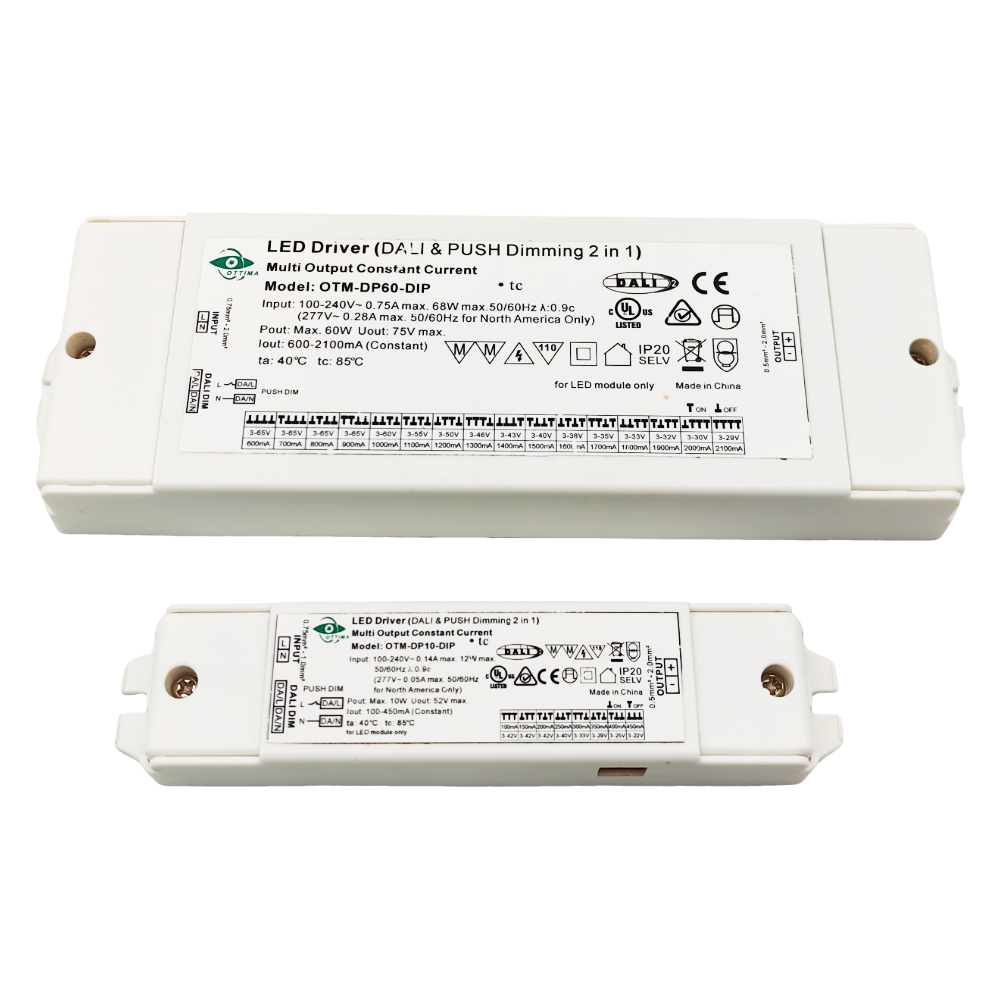 600mA-2100mA Dimmable Dali Push Dimming LED Driver 60W adjustable by DIP switch