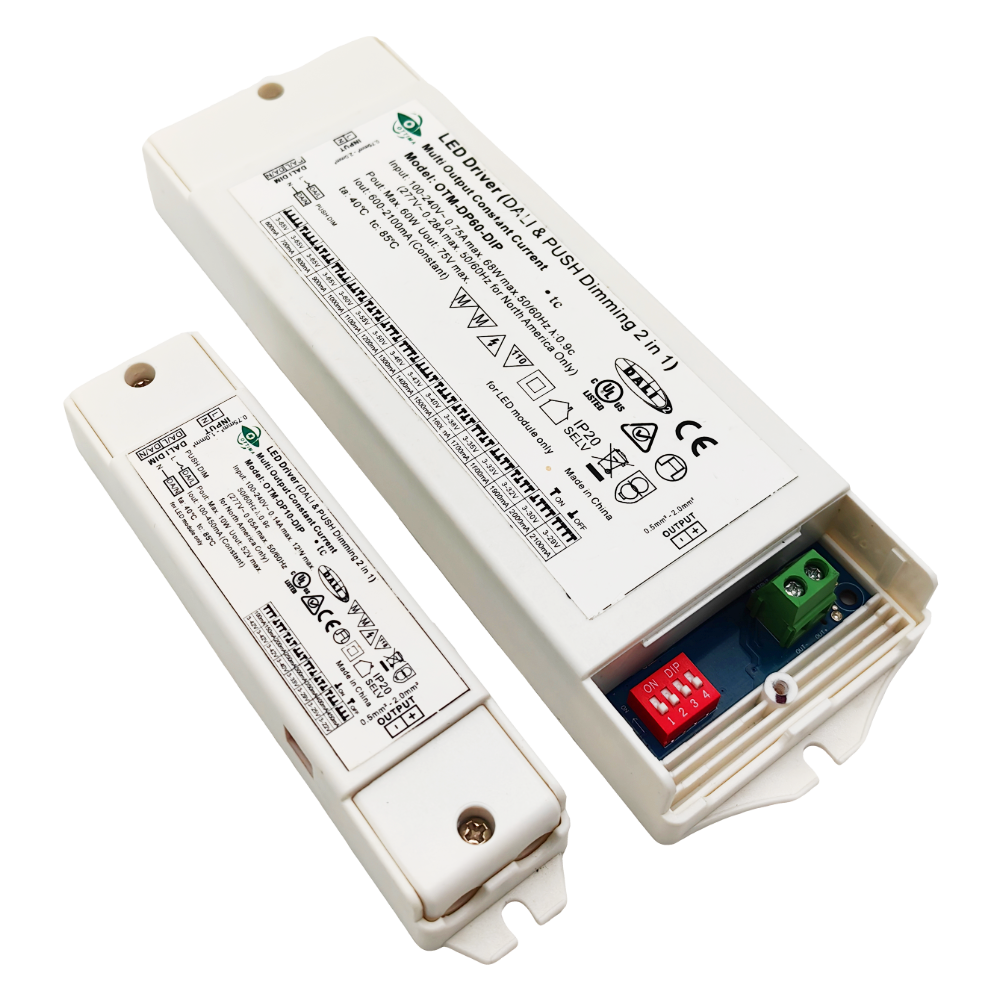 600mA-2100mA Dimmable Dali Push Dimming LED Driver 60W adjustable by DIP switch