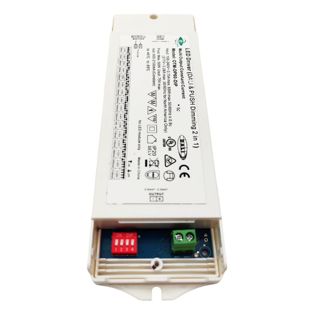 600mA-2100mA Dimmable Dali Push Dimming LED Driver 60W adjustable by DIP switch