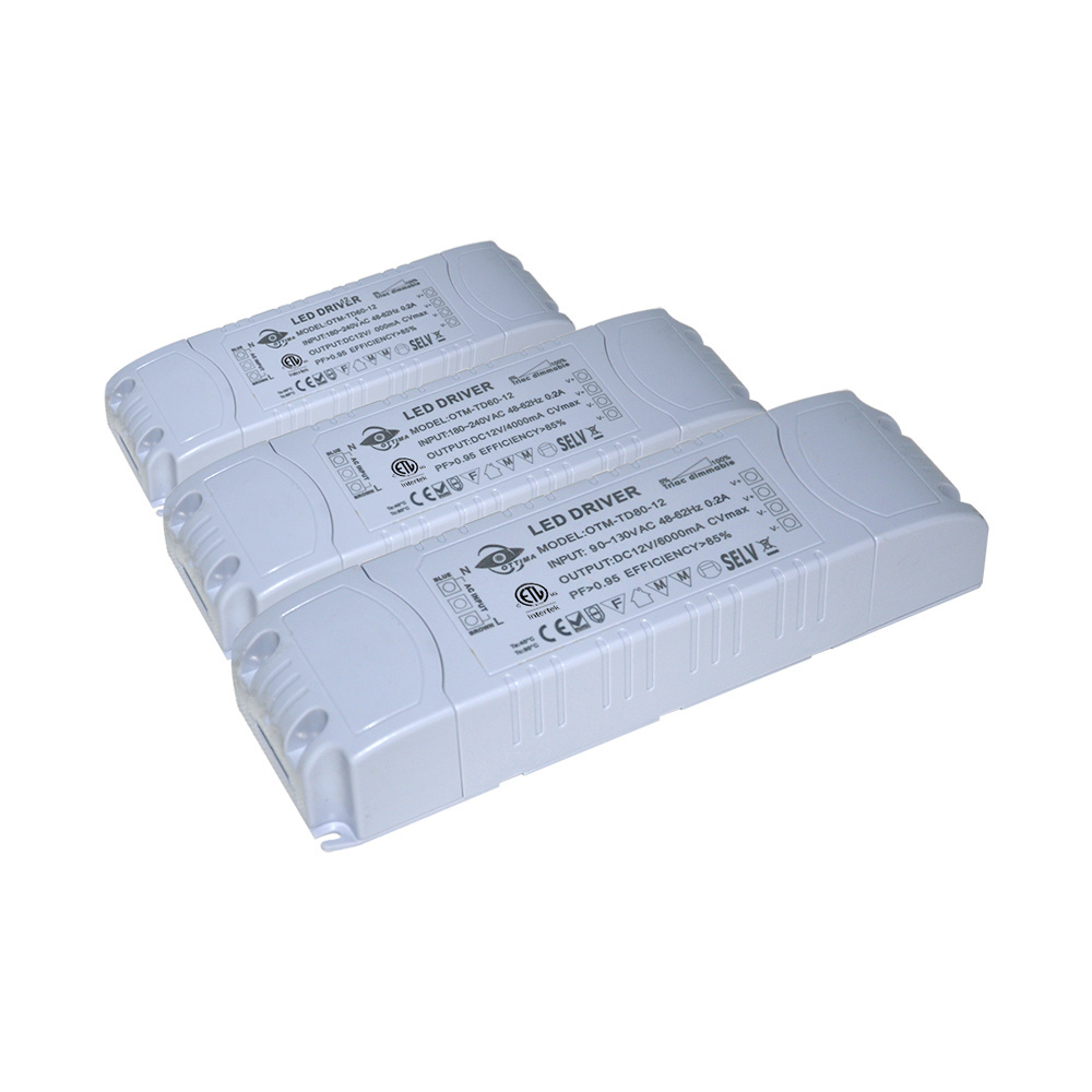 CE UKCA SAA ETL 20w 30w 40w 50w 60w 80w 100w 12V 24V TRIAC dimmable phase cut dimmable CV LED Driver power supply