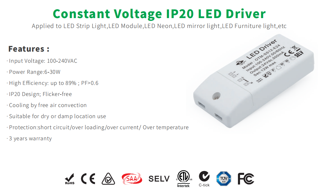 12v 24v 36v 48v Dimmable Led Driver Power Supply 20w 40w 60w Constant Voltage Ultra-thin Led Driver For Led Panel Light