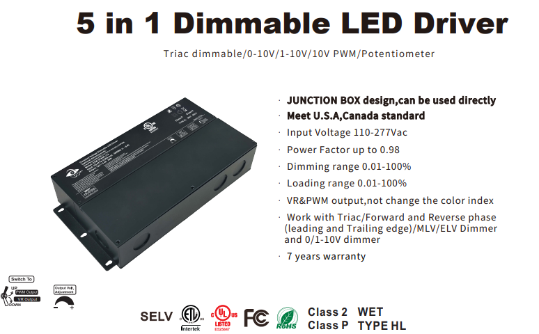 UL Triac 0-10v 1-10v dimmable driver 30w 60w 80w 96w 100w 120w 150w 180w 200w 288w 300w 320w 360w 384w LED lighting driver