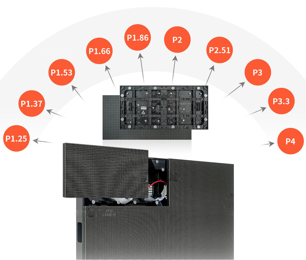 Indoor SMD P1.6 P1.8 P2.5 P4 P5 LED Display 640X640 Magnesium Alloy Cabinet Advertising Screen