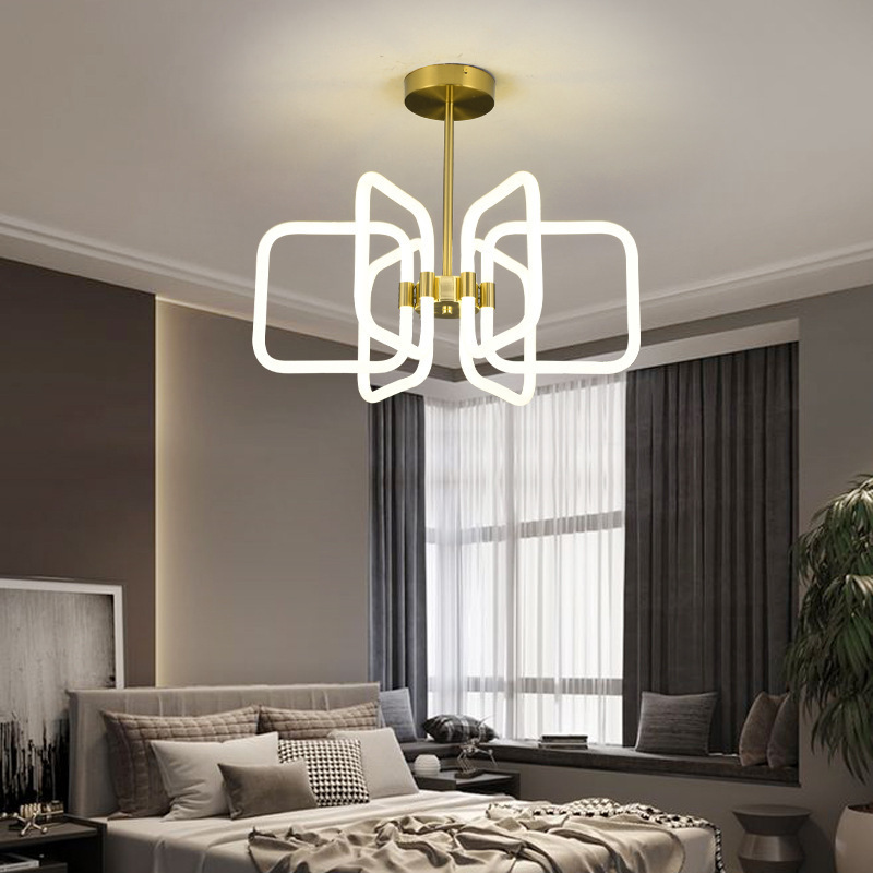 New style golden chandelier simple Lighting Fixtures For Office led pendant lights brass indoor light