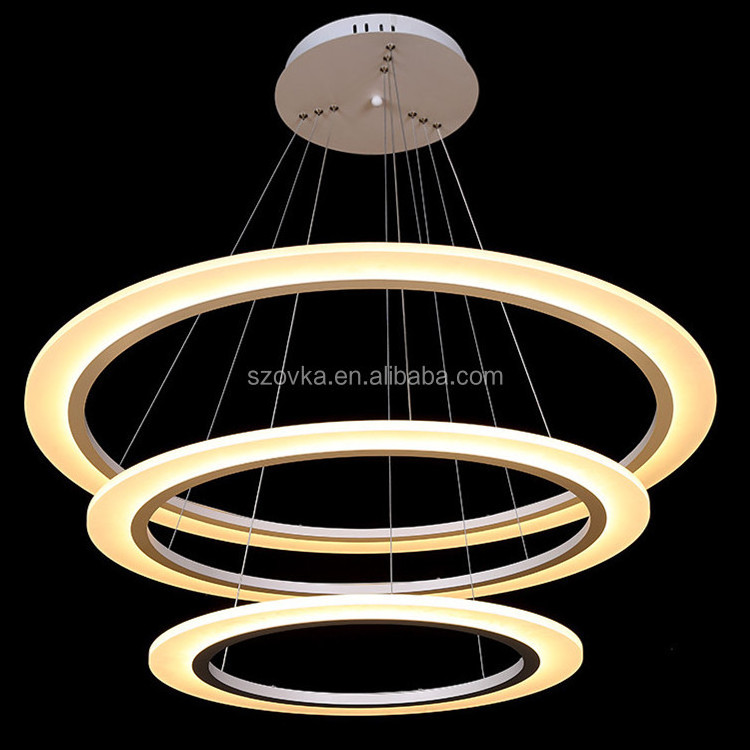 modern decorative pendant lights living room kitchen simple acrylic dining table rings chandeliers