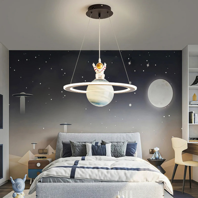 Nordic Children Led Pendant Lamps Glass Ball Child Bedroom Nursery Decor Ceiling Chandelier Dining Room Lighting Design Fixture