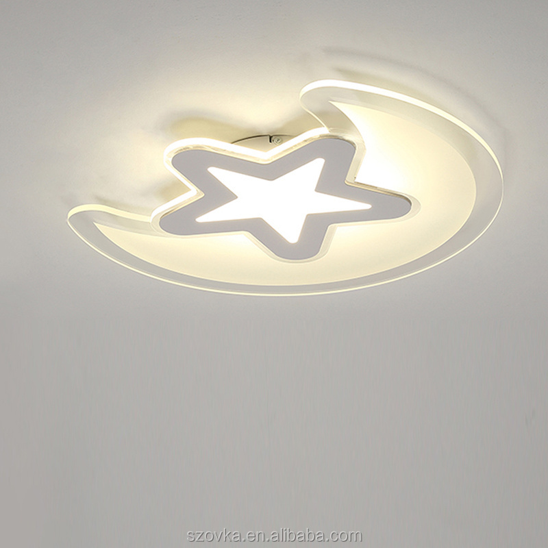 creative stars moon ceiling lamps boys and girls children 's room lights