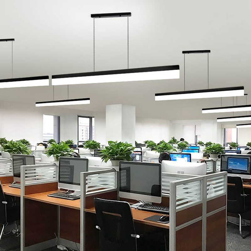 Simple modern office LED pendant light that can be splice