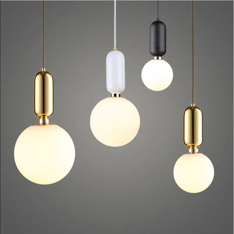 Nordic Style Glass Pendant Light Minimalist Dining Led Chandelier Bedroom Hall Light Luxury Home Decoration Lighting Fixtures