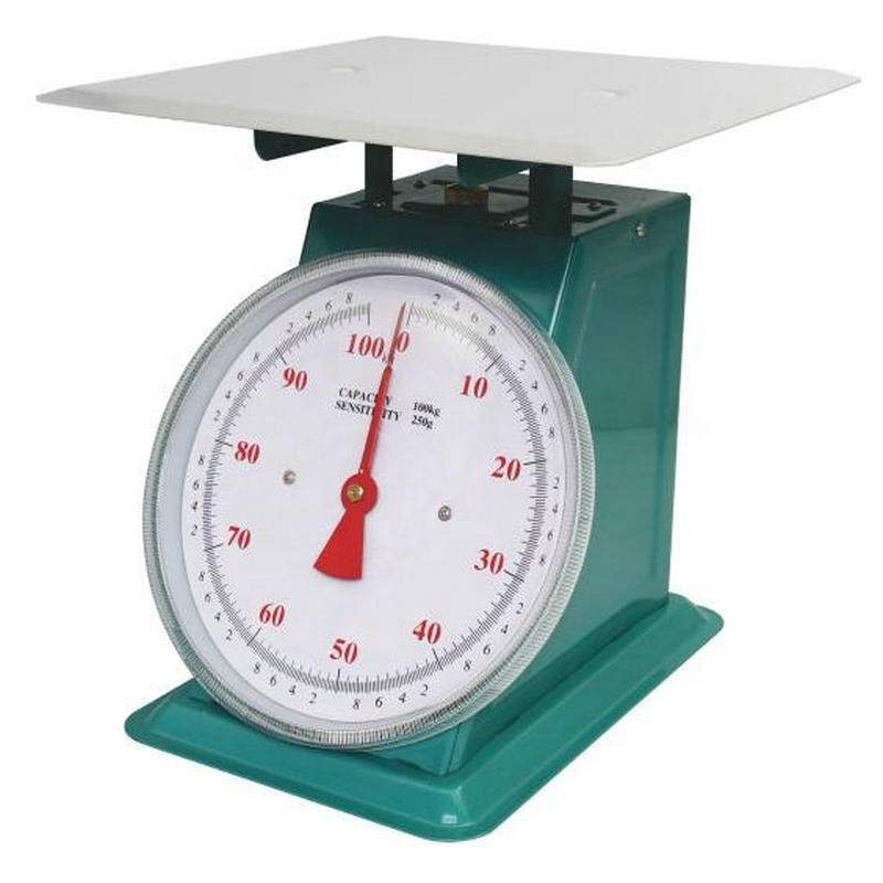 Dial display mechanical scale 30kg 60kg 100kg scale spring kitchen scale stainless steel tray