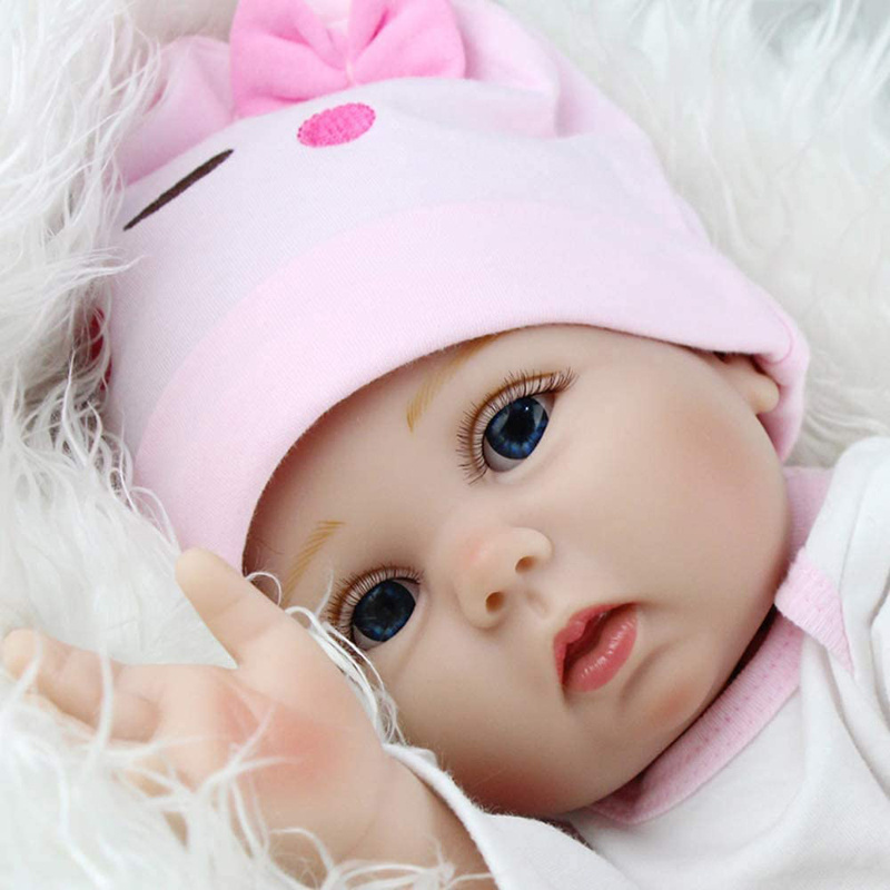 Realistic Soft Silicone Reborn dolls The Blue eyes baby reborn silicone toys for baby