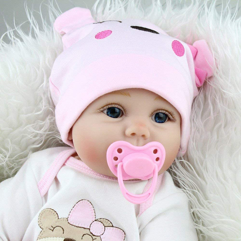 Realistic Soft Silicone Reborn dolls The Blue eyes baby reborn silicone toys for baby