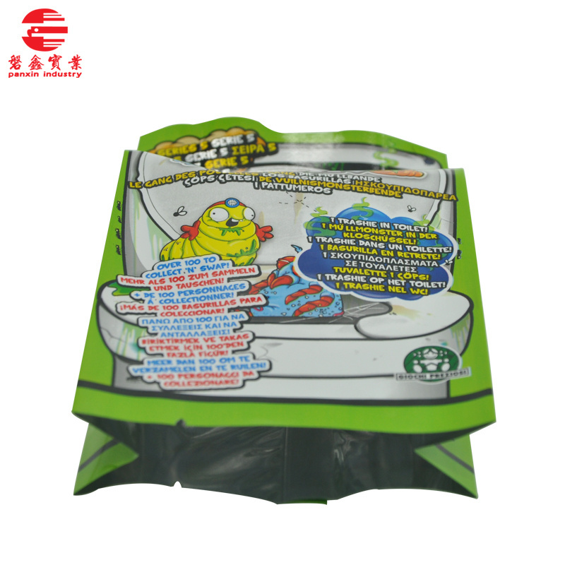 Side Gusset Bags for Kid Toy Trash Pack Shapes Aluminium Foil PE Heat Seal Gravure Printing Suit Shrink Bag Moisture Proof 97%