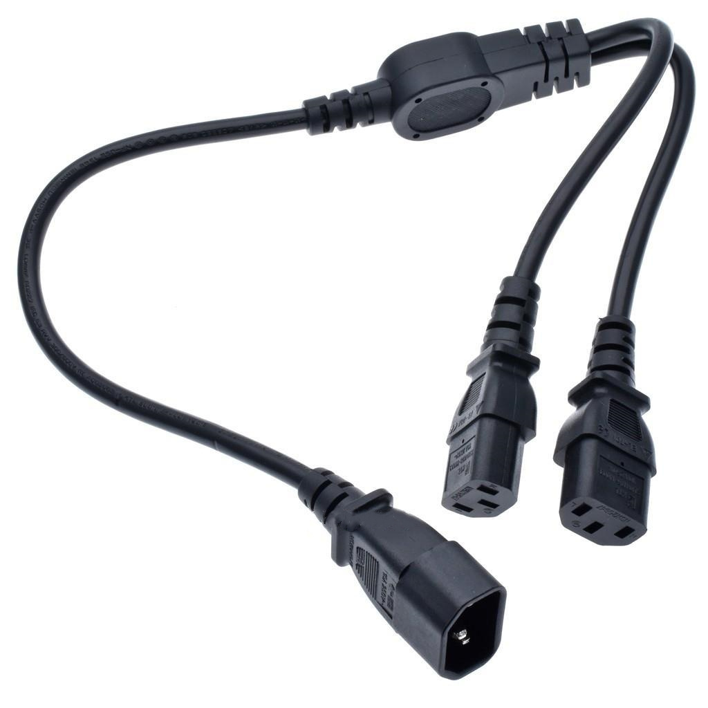 Plug Cable Socket Splitter to double two FeMale  C13 2 Way  splitter Y Computer C13  Power Cord