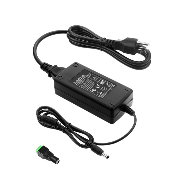 100-240V input black white plastic indoor adapt 5.5x2.1 connector AC DC 12V 5A 60w transformer power supply led driver