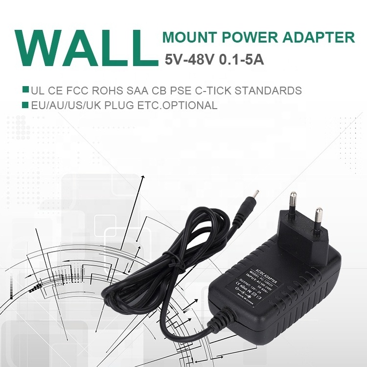 EU US UK AU Wall Charger 5V 6V 9V 12V 15V 20V 24V 0.5A 1A 2A 3A 4A 5A 000amp LED CCTV Power Supply AC DC Switching Power Adapter