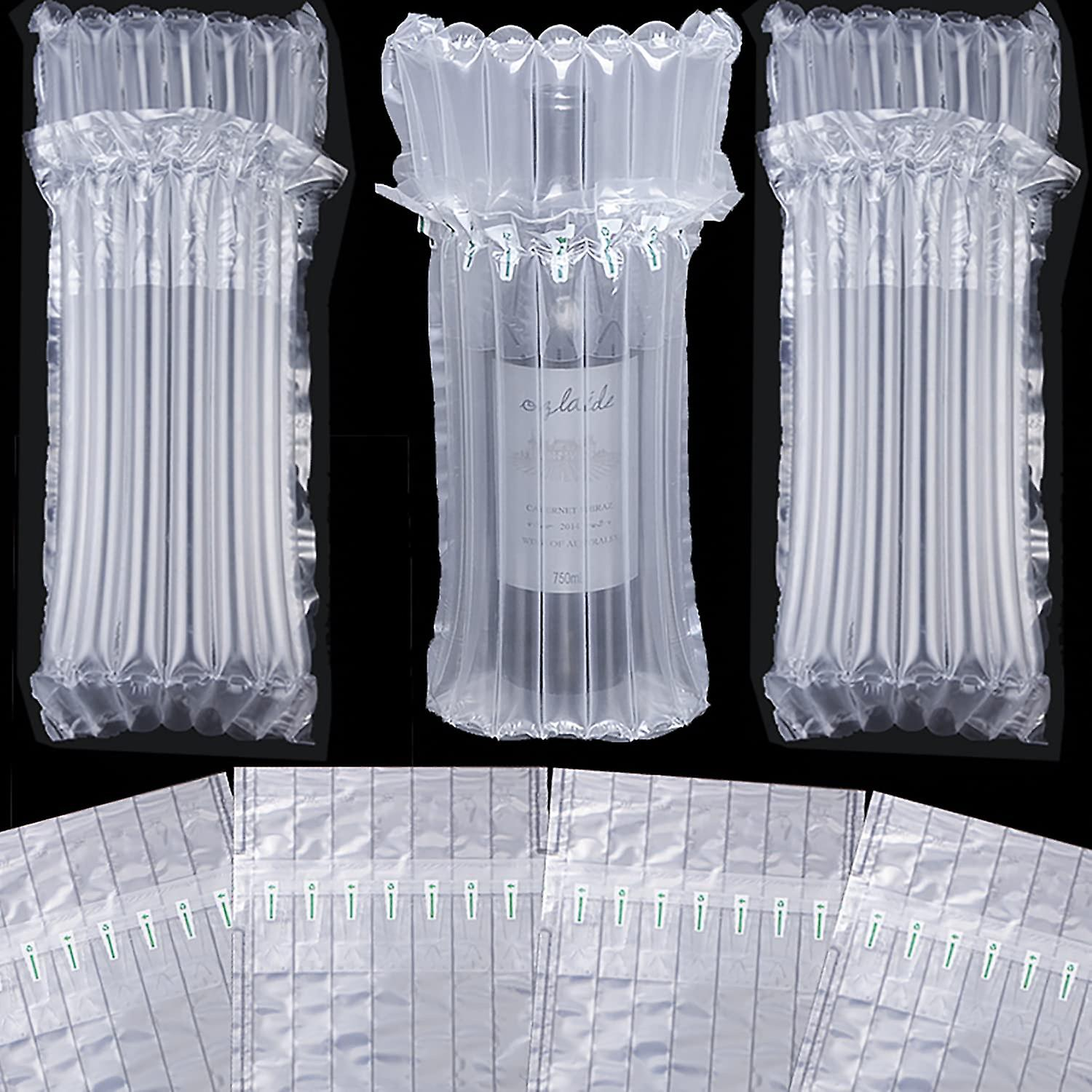 Anti-Shock Wrap Packaging Cushion Plastic Wrapping Roll Inflatable Protector Column Bubble Wine Bottle Air Filled Bag