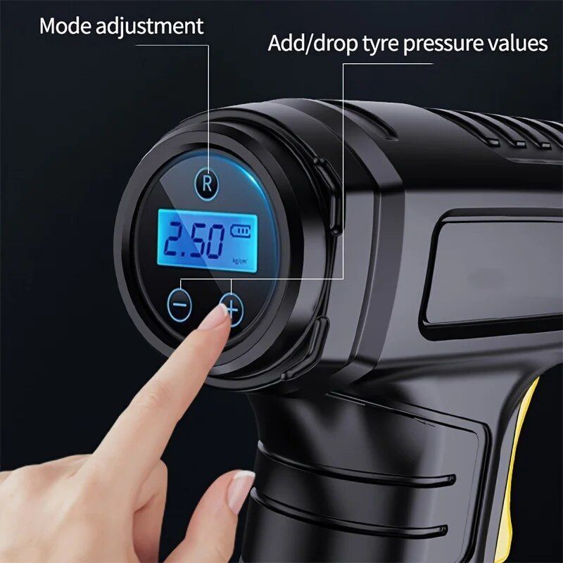 Wireless 12v Tire Inflator 60s Fast Aeration LED Tire Pressure Monitoring Digital Tyre Inflator Air Pump