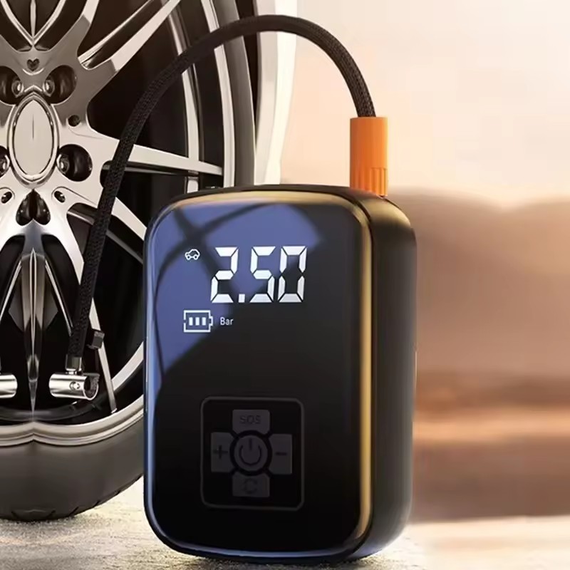 High-end 3D curved screen Portable Tire Inflator Portable Small air Compressor 12v Wireless Car Electric Tire Inflator Pump