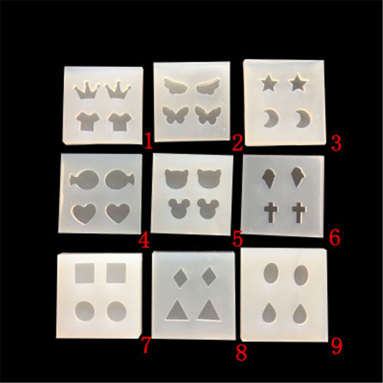 P1275 Mix Shapes Triangle Stud earring Silicone Resin Casting Mold for Epoxy Resin Jewelry Making Earring Pendant DIY Crafts