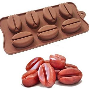 P0497 Food Grade 55 Cavity Mini Coffee Bean Chocolate Sugar Candy Mould Silicone Ice Tray Mold