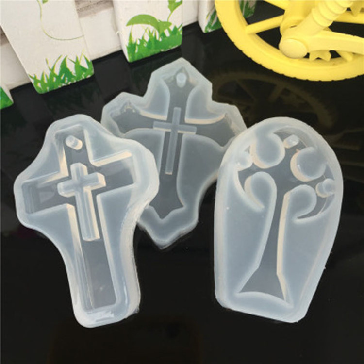 P1277 Eco-Friendly silicone cross shape mold for epoxy resin craft keychain mold Jewelry Pendant Tool