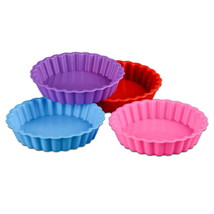 Factory price food grade silicon mini cake muffin mold non stick round liner silicone baking tray