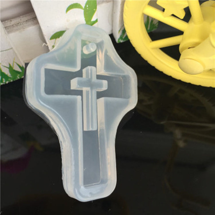 P1277 Eco-Friendly silicone cross shape mold for epoxy resin craft keychain mold Jewelry Pendant Tool