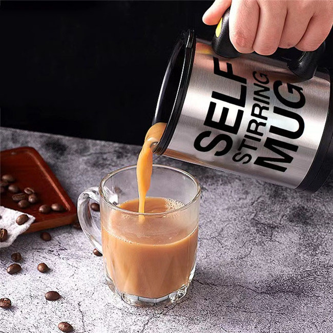 P1396 400ml Stainless Steel Coffee Mug For Stir Coffee Milk Self Stirring Mug Auto Mixer Mixing Cup