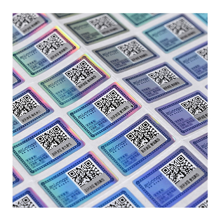 3D security label hologram stickers with serial number and -scratch off for packing label