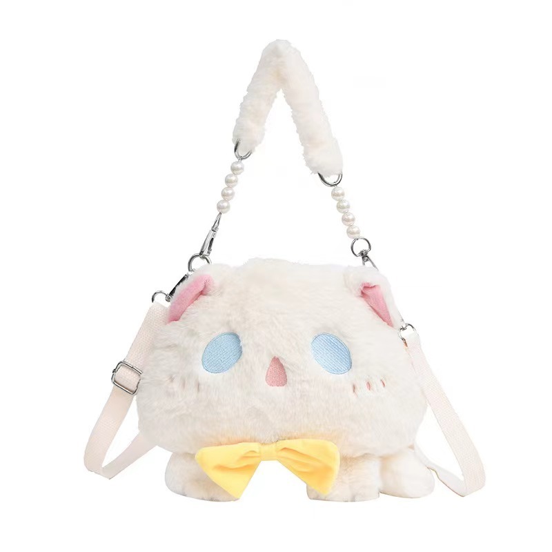 2024 new plush bag Lolita crossbody bag, Quiet cat animal doll soft cute handbag, plush bag holiday gift.