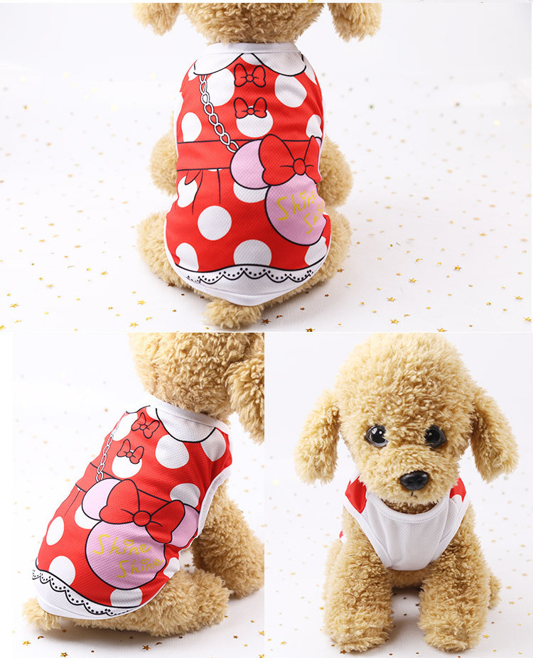 Breathable Cartoon Pet Dog Clothes Summer Vest Down Jacket Cotton Cute Dog Cat Shirt For Small Dog Puppy Bulldog Ropa Perro