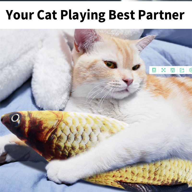 Low MOQ Cat Toy Fish Shape Bite Resistant Pet Chew Toys Catnip Toys for Cat