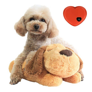 Electric Soothing Plush Play Heart Beat Sleep Anxie Love Soothe Anxiety Behavioral Aid Pet Dog Toy Plush Puppy Stuff Toys